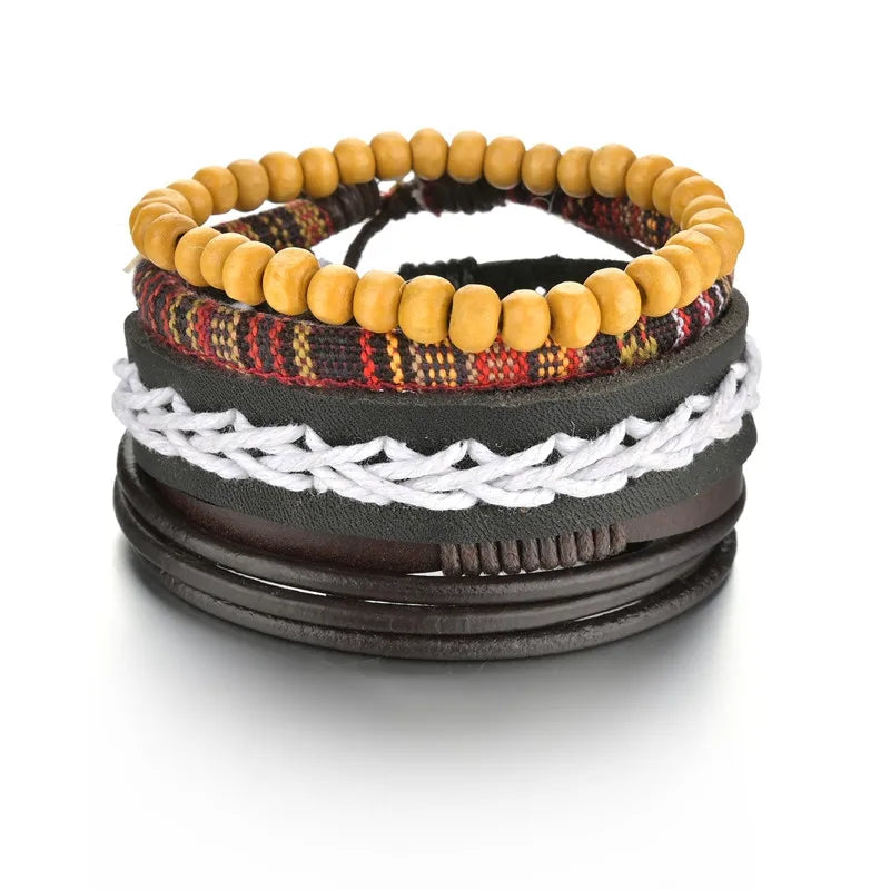 geflochtene Wickel-Lederarmbänder