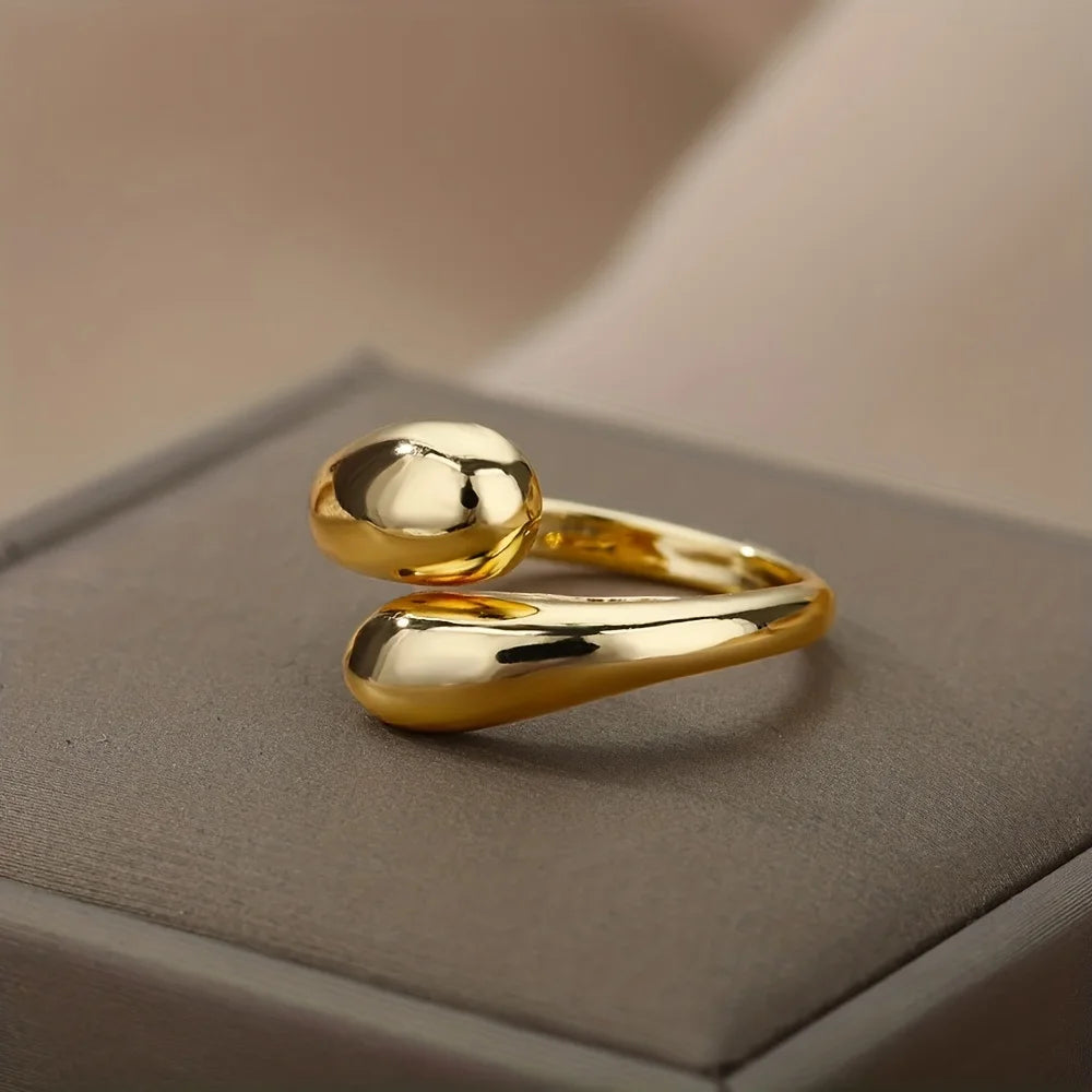 golden water drop ring