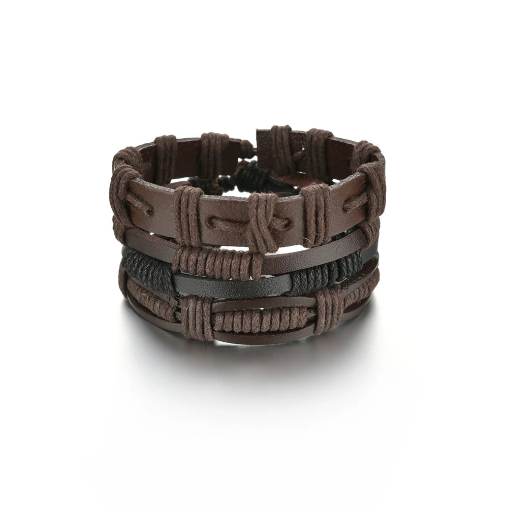 geflochtene Wickel-Lederarmbänder