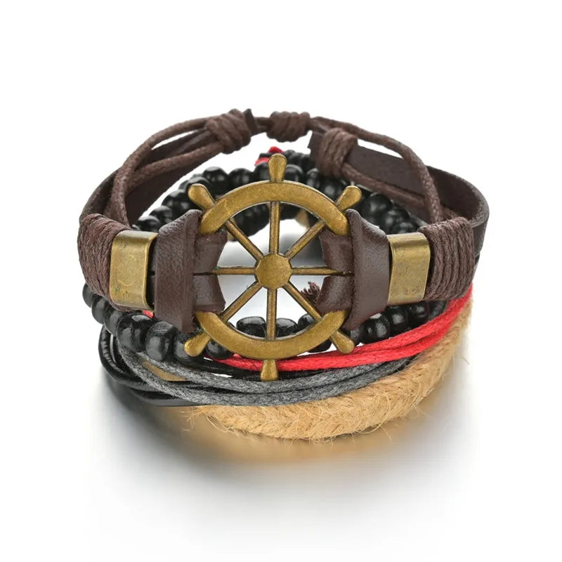 geflochtene Wickel-Lederarmbänder